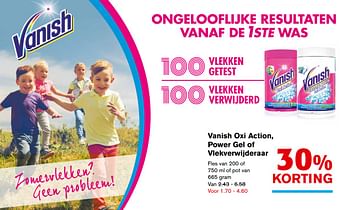 Aanbiedingen Vanish oxi action, power gel of vlekverwijderaar - Vanish - Geldig van 13/09/2017 tot 19/09/2017 bij Hoogvliet