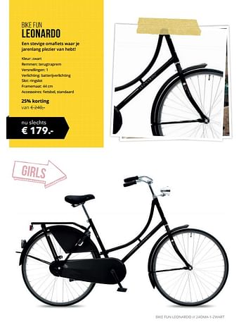 Aanbiedingen Bike fun leonardo - Bike Fun - Geldig van 01/09/2017 tot 30/09/2017 bij Internet Bikes