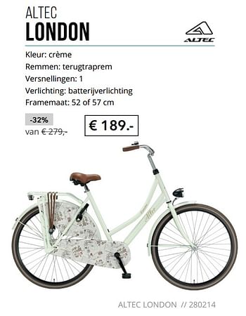 Aanbiedingen Altec london - Altec - Geldig van 01/09/2017 tot 30/09/2017 bij Internet Bikes