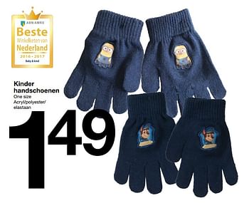 Aanbiedingen Kinder handschoenen - Huismerk - Zeeman  - Geldig van 16/09/2017 tot 23/09/2017 bij Zeeman