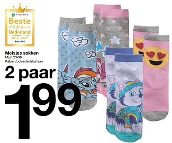 Aanbiedingen Meisjes sokken - Huismerk - Zeeman  - Geldig van 16/09/2017 tot 23/09/2017 bij Zeeman