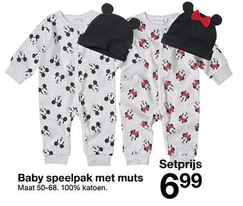 Aanbiedingen Baby speelpak met muts - Huismerk - Zeeman  - Geldig van 16/09/2017 tot 23/09/2017 bij Zeeman