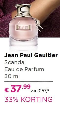 Aanbiedingen Jean paul gaultier scandal eau de parfum - Jean Paul Gaultier - Geldig van 14/09/2017 tot 01/10/2017 bij Ici Paris XL