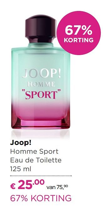 Aanbiedingen Joop homme sport eau de toilette - Joop! - Geldig van 14/09/2017 tot 01/10/2017 bij Ici Paris XL