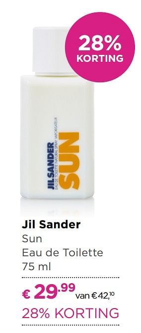 Aanbiedingen Jil sander sun eau de toilette - Jil Sander - Geldig van 14/09/2017 tot 01/10/2017 bij Ici Paris XL