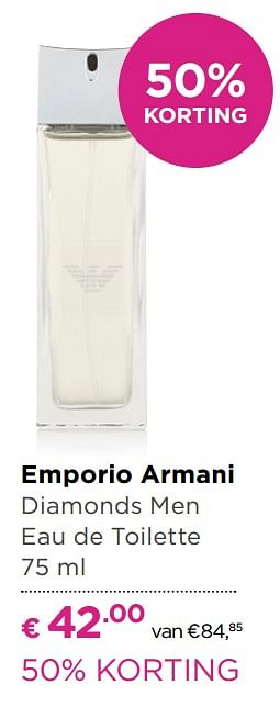Aanbiedingen Emporio armani diamonds men eau de toilette - Emporio Armani - Geldig van 14/09/2017 tot 01/10/2017 bij Ici Paris XL