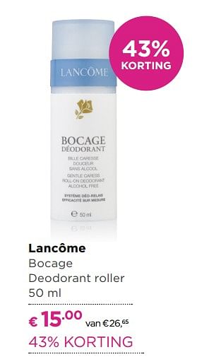 Aanbiedingen Lancôme bocage deodorant roller - Lancome - Geldig van 14/09/2017 tot 01/10/2017 bij Ici Paris XL
