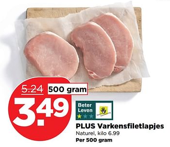 Aanbiedingen Plus varkensfiletlapjes - Huismerk - Plus - Geldig van 17/09/2017 tot 23/09/2017 bij Plus