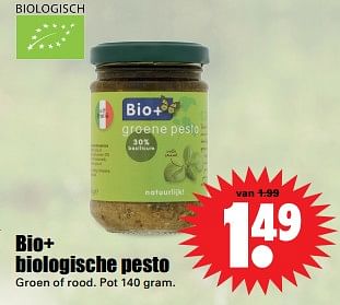 Aanbiedingen Bio+ biologische pesto - Bio+ - Geldig van 17/09/2017 tot 23/09/2017 bij Lekker Doen