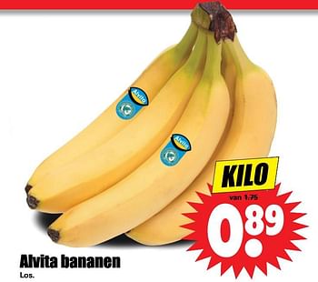 Aanbiedingen Alvita bananen - Alvita - Geldig van 17/09/2017 tot 23/09/2017 bij Lekker Doen