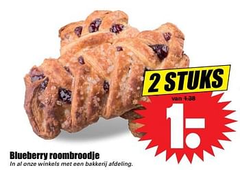 Aanbiedingen Blueberry roombroodje - Huismerk - Dirk - Geldig van 17/09/2017 tot 23/09/2017 bij Lekker Doen