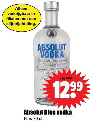 Aanbiedingen Absolut blue vodka - Absolut - Geldig van 17/09/2017 tot 23/09/2017 bij Lekker Doen