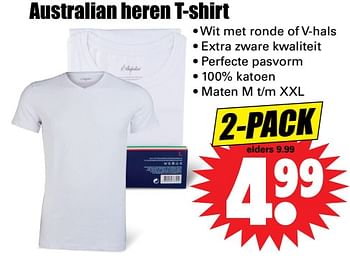 Aanbiedingen Australian heren t-shirt - Australian - Geldig van 17/09/2017 tot 23/09/2017 bij Lekker Doen