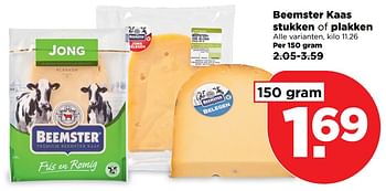 Aanbiedingen Beemster kaas stukken of plakken - Beemster - Geldig van 17/09/2017 tot 23/09/2017 bij Plus