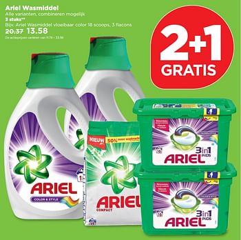 Aanbiedingen Ariel wasmiddel vloeibaar color - Ariel - Geldig van 17/09/2017 tot 23/09/2017 bij Plus