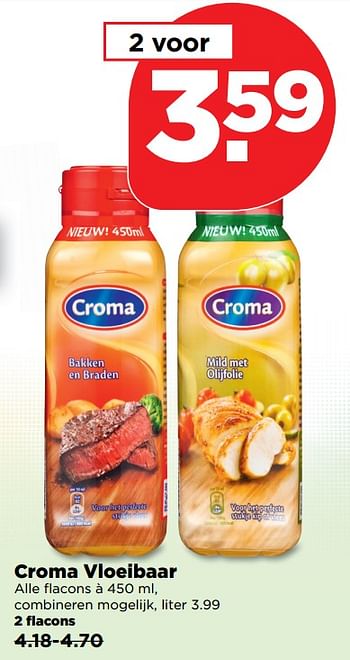 Aanbiedingen Croma vloeibaar - Croma - Geldig van 17/09/2017 tot 23/09/2017 bij Plus