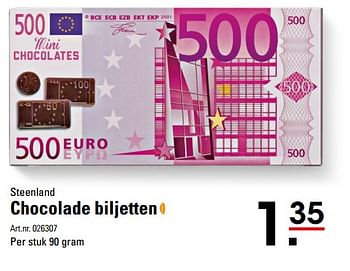 Aanbiedingen Chocolade biljetten - Steenland Chocolats - Geldig van 07/09/2017 tot 05/12/2017 bij Sligro