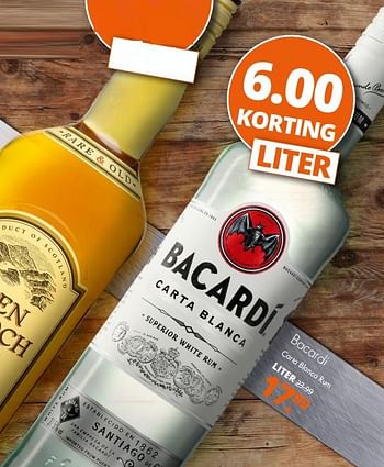 Aanbiedingen Bacardi carta blanca rum - Bacardi - Geldig van 14/09/2017 tot 23/09/2017 bij Mitra