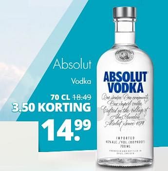Aanbiedingen Absolut vodka - Absolut - Geldig van 14/09/2017 tot 23/09/2017 bij Mitra