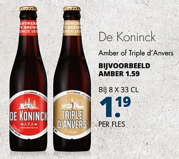 Aanbiedingen De koninck amber of triple d`anvers - De Koninck - Geldig van 14/09/2017 tot 23/09/2017 bij Mitra