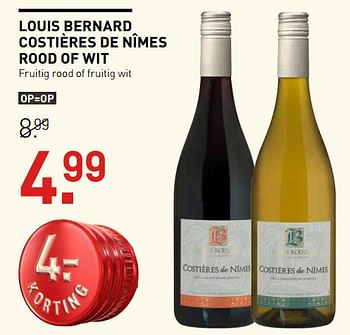 Aanbiedingen Louis bernard costières de nîmes rood of wit - Rode wijnen - Geldig van 14/09/2017 tot 24/09/2017 bij Gall & Gall