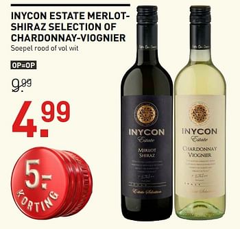 Aanbiedingen Inycon estate merlotshiraz selection of chardonnay-viognier - Rode wijnen - Geldig van 14/09/2017 tot 24/09/2017 bij Gall & Gall