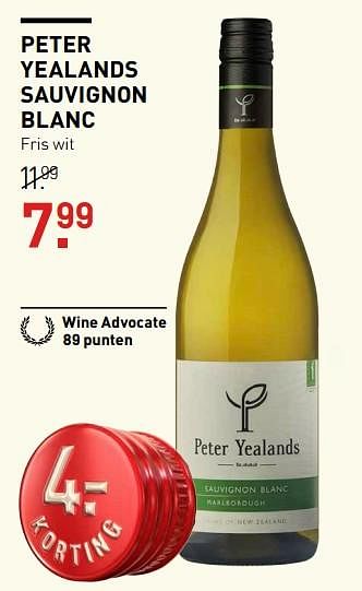 Aanbiedingen Peter yealands sauvignon blanc fris wit - Witte wijnen - Geldig van 14/09/2017 tot 24/09/2017 bij Gall & Gall