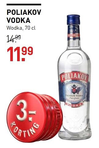 Aanbiedingen Poliakov vodka wodka - poliakov - Geldig van 14/09/2017 tot 24/09/2017 bij Gall & Gall