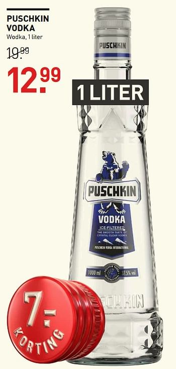 Aanbiedingen Puschkin vodka - Puschkin - Geldig van 14/09/2017 tot 24/09/2017 bij Gall & Gall