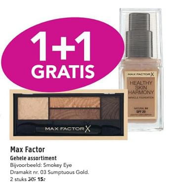 Aanbiedingen Max factor smokey eye dramakit nr. 03 sumptuous gold - Max Factor - Geldig van 14/09/2017 tot 24/09/2017 bij D.I.O. Drogist