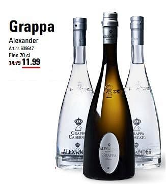 Aanbiedingen Grappa alexander - Witte wijnen - Geldig van 14/09/2017 tot 02/10/2017 bij Sligro