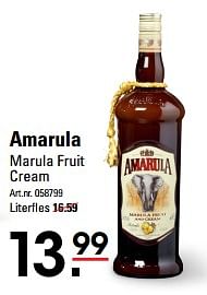 Aanbiedingen Amarula marula fruit cream - Amarula - Geldig van 14/09/2017 tot 02/10/2017 bij Sligro