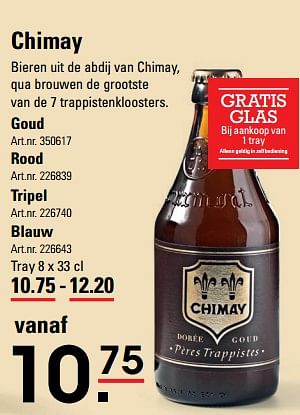 Aanbiedingen Chimay goud - Chimay - Geldig van 14/09/2017 tot 02/10/2017 bij Sligro