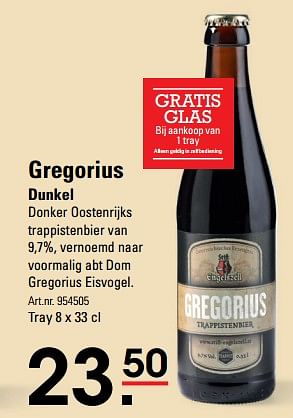 Aanbiedingen Gregorius dunkel - Engelszell - Geldig van 14/09/2017 tot 02/10/2017 bij Sligro