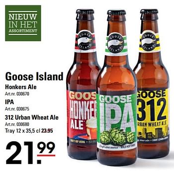 Aanbiedingen Goose island honkers ale - Goose Island - Geldig van 14/09/2017 tot 02/10/2017 bij Sligro