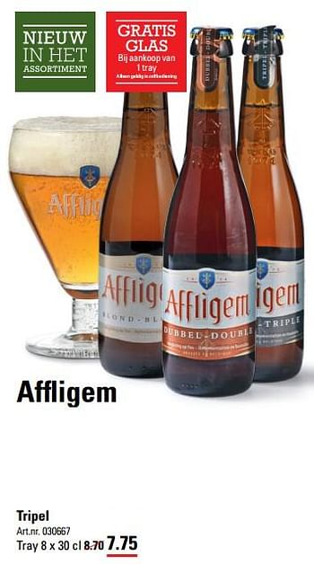 Aanbiedingen Affligem tripel - Affligem - Geldig van 14/09/2017 tot 02/10/2017 bij Sligro