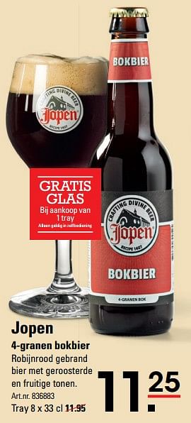 Aanbiedingen Jopen 4-granen bokbier - Jopen - Geldig van 14/09/2017 tot 02/10/2017 bij Sligro