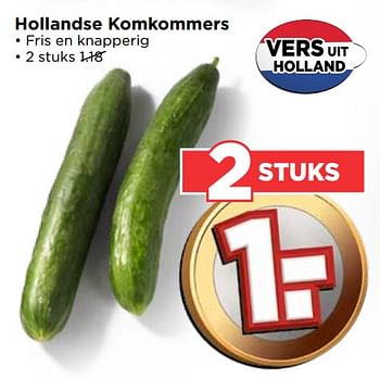 Aanbiedingen Hollandse komkommers - Huismerk Vomar - Geldig van 17/09/2017 tot 23/09/2017 bij Vomar