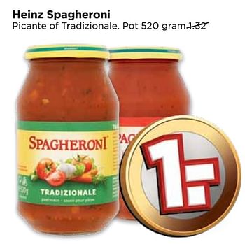 Aanbiedingen Heinz spagheroni picante of tradizionale - Heinz - Geldig van 17/09/2017 tot 23/09/2017 bij Vomar