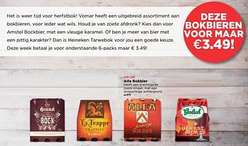 Aanbiedingen Alfa bokbier - Alfa - Geldig van 17/09/2017 tot 23/09/2017 bij Vomar