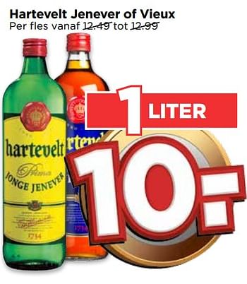 Aanbiedingen Hartevelt jenever of vieux - Hartevelt - Geldig van 17/09/2017 tot 23/09/2017 bij Vomar