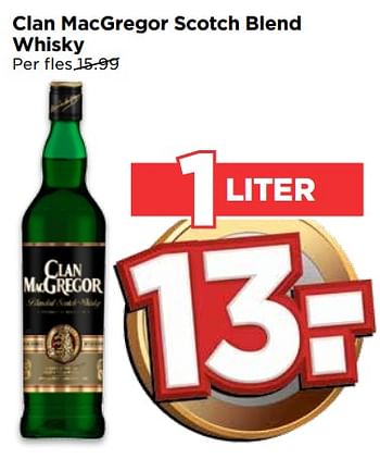 Aanbiedingen Clan macgregor scotch blend whisky - Clan Macgregor - Geldig van 17/09/2017 tot 23/09/2017 bij Vomar