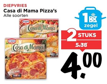 Aanbiedingen Casa di mama pizza`s - Dr. Oetker - Geldig van 17/09/2017 tot 23/09/2017 bij Vomar