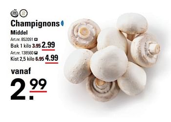 Aanbiedingen Champignons middel - Huismerk - Sligro - Geldig van 14/09/2017 tot 02/10/2017 bij Sligro