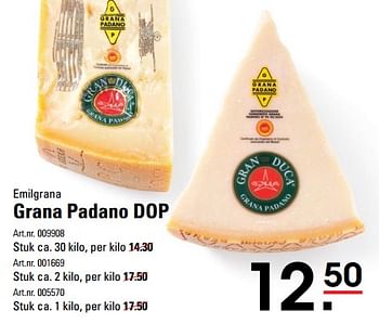 Aanbiedingen Emilgrana grana padano dop - emilgrana - Geldig van 14/09/2017 tot 02/10/2017 bij Sligro