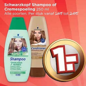 Aanbiedingen Schwarzkopf shampoo of cremespoeling - Schwartzkopf - Geldig van 17/09/2017 tot 23/09/2017 bij Vomar