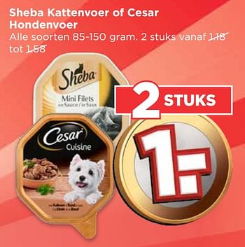 Aanbiedingen Sheba kattenvoer of cesar hondenvoer - Huismerk Vomar - Geldig van 17/09/2017 tot 23/09/2017 bij Vomar