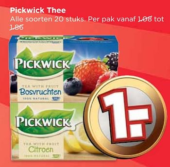 Aanbiedingen Pickwick thee - Pickwick - Geldig van 17/09/2017 tot 23/09/2017 bij Vomar