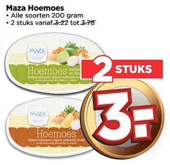 Aanbiedingen Maza hoemoes - Maza - Geldig van 17/09/2017 tot 23/09/2017 bij Vomar