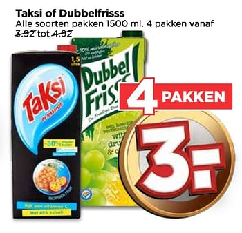 Aanbiedingen Taksi of dubbelfrisss - Huismerk Vomar - Geldig van 17/09/2017 tot 23/09/2017 bij Vomar